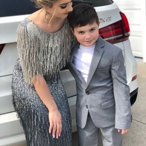 mac duggal ombre fringe gown